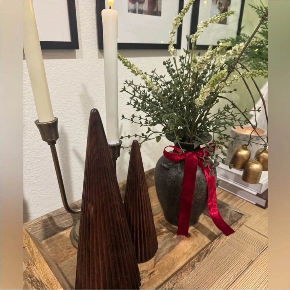 Threshold Christmas Large & Medium Decorative Wood Tree Brown Set Of 2